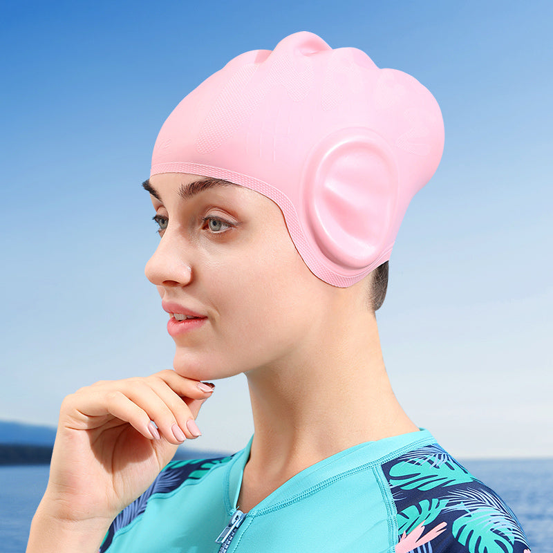 Vente en gros de bonnets de bain en silicone pour adultes avec protection auditive