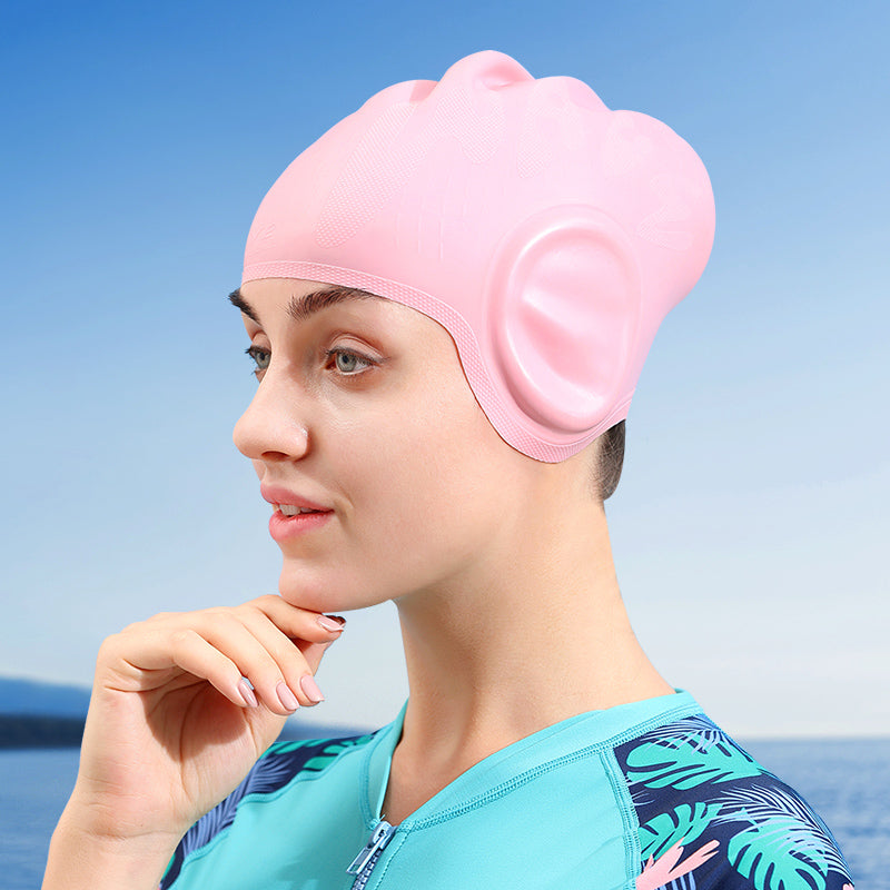 Wholesale Adult Ear Protection Silicone Swimming Cap Bulk