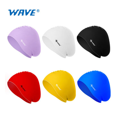 Custom Adult Silicone Long Hair Swim Cap Printing Logo Supplier